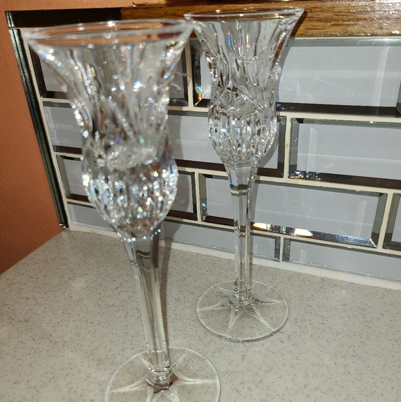 Elegant Crystal Candle Holders Flutes - Picture 7 of 8